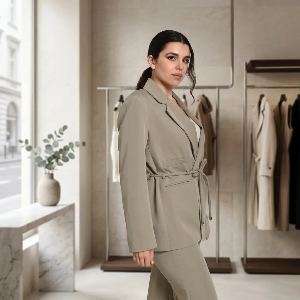 Pastel Green Suit two Pieces ST2925-1