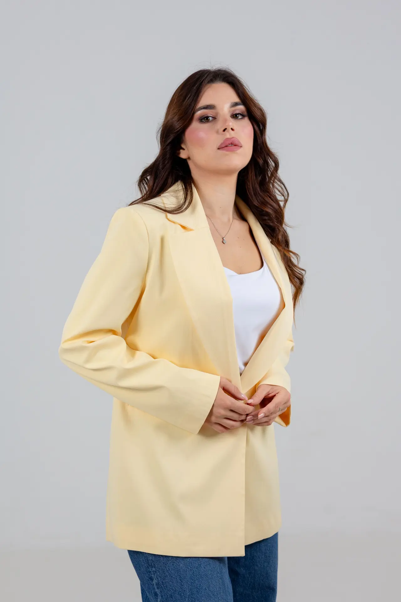 بليزر أصفر فاتح oversized