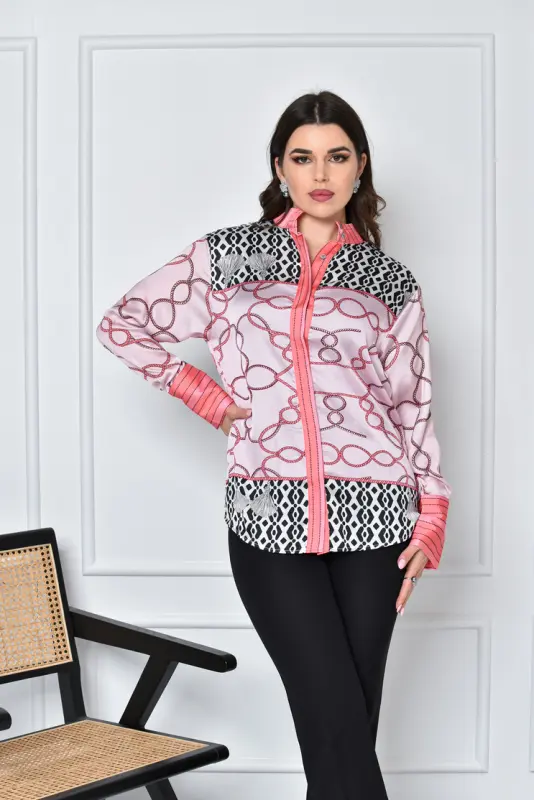 Powder Pink Pattern Shirt