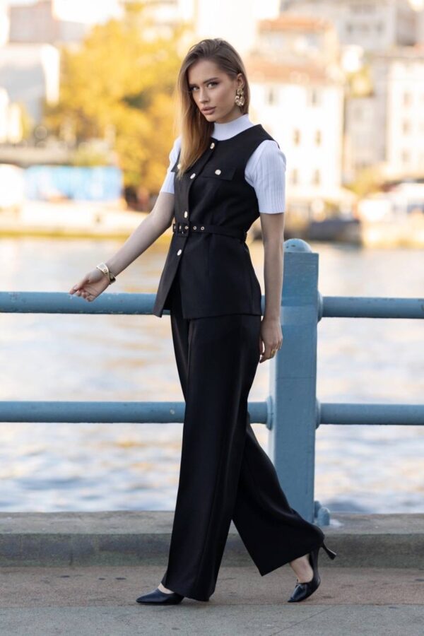 Black Color Two Pieces Outfit LF1025-6