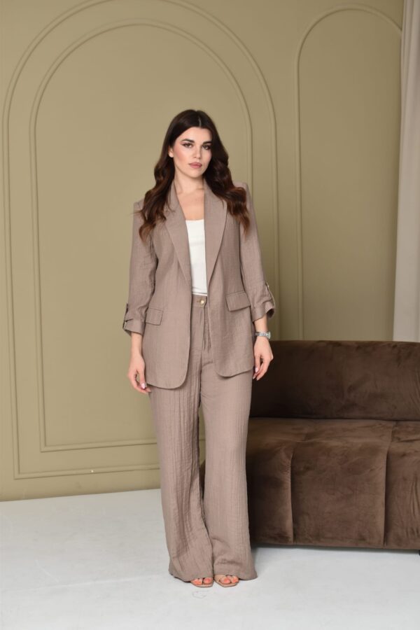 Latte Color  Linen Suit FG0226-06